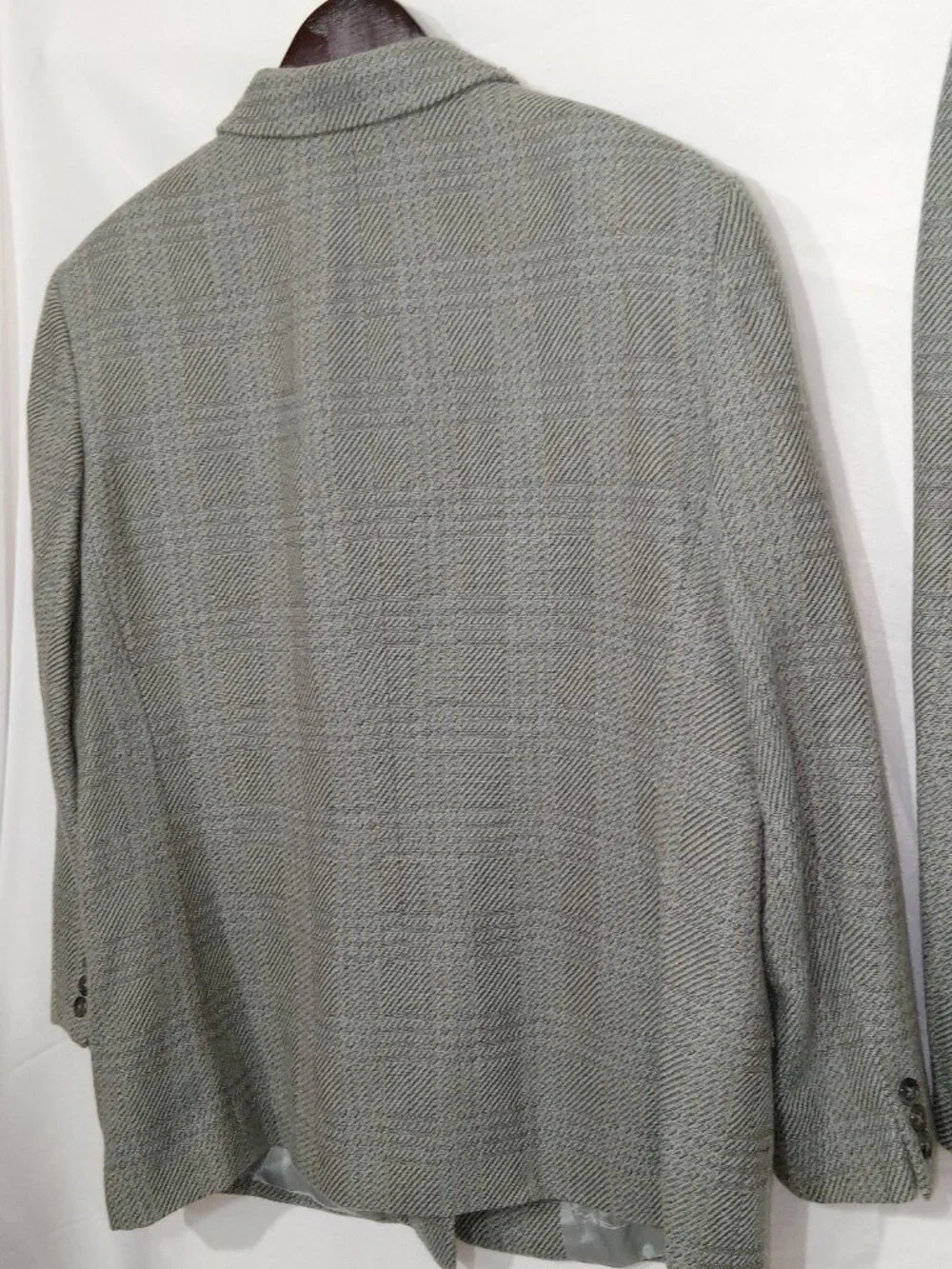 Vintage Linda Allard Ellen Tracy Wool Tweed Skirt Suit Set Womens 14 Gray Career